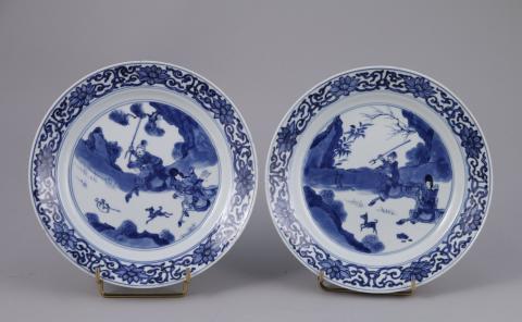 Chinese blue White porcelain bowl ceramic Assiette Bol Chinois Blanc Bleu  Signé