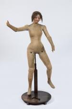 Travail parisien vers 1840Rarissime mannequin féminin pour artisteen tissu rembourré...