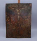 Entourage d'Annibale Carrache (Italien, 1560-1609)
La Crucifixion

Cuivre.

Haut. 59 Larg. 44 cm.
(accident...