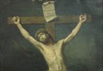 Ecole suisse du XVIIIe siècle
Christ en croix

Toile d'origine signée "C....