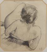 Alfred Roll (Français, 1846-1919) 
Femme nue de dos

Fusain sur papier.
Signé...