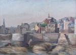 Antoine Blanchard (Français, 1910-1988)
"Marée basse - Honfleur", 1929

Toile. 
Signée, située...