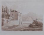 Princesse Louise de Bade (1811-1854) 
Ferme fortifiée, c. 1833

Lavis.

Haut. 9,5...