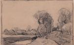 Johan Barthold Jongkind (Néerlandais, 1819-1891)
Chemin aux arbres

Crayon sur papier.
Signé en...