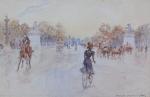 Georges Stein (Français, 1864-1917) 
L'avenue des Champs-Elysées

Crayon et aquarelle sur...