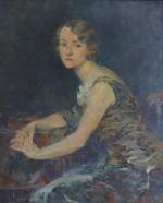 Olga Slom (Suisse, 1881-1941)
Portrait de Madame Loyau, c. 1929

Toile.
Signée en...