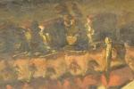 École FRANÇAISE du XIXème.Soldats.Huile sur toile.32 x 46,2 cm.