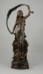 Auguste MOREAU (Dijon, 1834 - Malesherbes, 1917)Le Char de l'Aurore.Bronze...