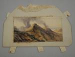 Siméon FORT (1793-1861).Scène de bataille, montagne assiégée.Aquarelle, signée en bas...