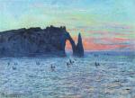 MONET Claude. (Paris, 1840 -Giverny, 1926). 
« Étretat, la falaise...