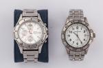 LOT DE 2 MONTRES DE POIGNET d'homme, de forme ronde,...