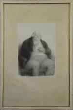Charles LÉANDRE (1862-1934)Homme assis.Lithographie signée en bas à gauche.48 x...