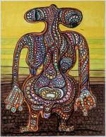 Chomo (Français, 1907-1999) 
"Gestation 1- Alfa", 1997 

Feutre et gouache...