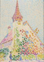 Edouard Fer (Français, 1887-1959) 
"Chapelle des Crêts par une belle...