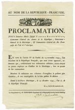 Correspondances et proclamations envoyées par Rochambeau, gouverneur général des Iles...