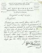 Correspondance du général Rochambeau au général LeclercDonatien ROCHAMBEAU. 5 L.A.S....