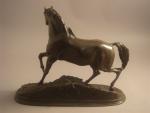 Pierre-Jules MÈNE(1810-1879)Le cheval libre. Bronze à patine brune, signé sur...