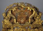 TRIPTYQUE DE NINGBO en bois sculpté et doré.Fin XIXe.64 x...