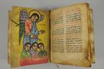 ETHIOPIE. Bible manuscrite sur parchemin orné de 10 pages aquarellées...