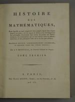 MONTUCLA. Histoire des mathématiques. Agasse, An, VII. 4 vol. in-4...