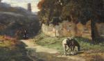 ²de DREUX Alfred (1810 - 1860)Paysage au cheval.Huile sur toile.24,4...