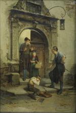 GÉRARD Théodore (1829-1895).Le mauvais élève.Huile sur toile signée en bas...