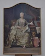 PEDRONI C.Portrait de la marquise de Pompadour.Huile sur toile signée...