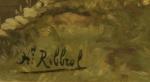 RIBBROL Hyppolithe (1839-?).Rue de village.Huile sur toile, signée en bas...