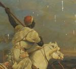 WERESZCZYNSKI. Cavalier arabe devant la smala, d'après Horace Vernet.Toile signée.66...