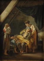 École FRANÇAISE du XIXème, suiveur de Marguerite Gérard (1761-1837).Le malade...