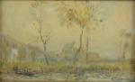 LEBOURG Albert (1849-1928).Les Bords de l'étang de Chalou-Moulineux, en automne....