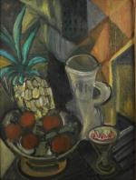 RONGET Elisabeth. (1893-1972) Nature morte à l'ananas. Huile sur toile...