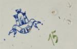 ENCRIER lentille presse-papiers à couvercle bascule en étain, décor Rouen....