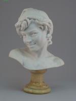Jean-Baptiste CARPEAUX (1827-1875)Rieur napolitain.Marbre blanc sur piédouche d'onyx. Signé au...