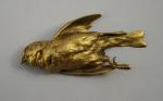 COMOLÉRA Paul (1818-c.1897).Passereau mort.Bronze doré, fonte Susse.Long. 12,5, Larg. 6...