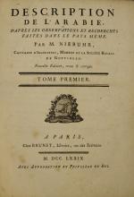 NIEBUHR. Description de l'Arabie. Brunet, 1779.2 vol. in-4 bas. ép....