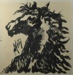 d'ANTY Henry (1910-1998)Tête de cheval.Lavis d'encre, signé à gauche.50 x...