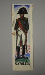 ARNOUX Guy (1886-1951)Napoléon.Aquarelle titrée et signée.27 x 7 cm.