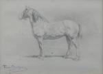 BONHEUR Rosa (1822-1899)Étude de cheval.Dessin au crayon, avec cachet d'atelier...