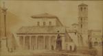 FLACHERON Grégoire Isidore (1806-1873).Rome, Basilique Saint-Laurent-Hors-Les-Murs.Le Temple de la paix...