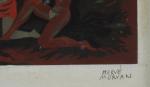 MORVAN Hervé (1917-1980)Bacchanale rouge.Gouache signée en bas à droite.18 x...