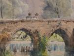 MOULLIN Jean-Baptiste (1817-1876)"Le Pont de Champagné, Sarthe" et " Moulin...