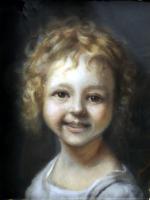 École FRANÇAISE du XXème.Portrait d'enfant blond.Pastel sur papier. Signé '"Jeanne"...