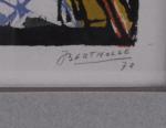 BERTHOLLE Jean (1909-1996).Jésus devant Caïphe. Lithographie en couleurs. Épreuve d'artiste,...