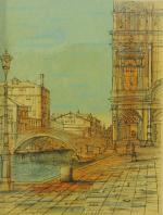 CARZOU Jean (1907-2000). Vue de Venise.Litographie sur papier japon nacré,...