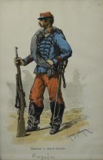 DUMARESQ Armand (1826-1895), d'après.Brigadier de chasseur à cheval.Reproduction.21 x 14...