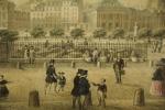 La Place de Saint Germain l'Auxerrois. Lithographie en couleurs du...