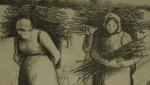 PISSARO Camille. (1830-1903)Porteuses de fagots.Lithographie, superbe épreuve sur hollande à...