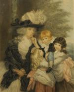 REYNOLDS Joshua (1723-1792), gravé par Bartolozzi.PORTRAIT de Lady SMITH. Lithographie.XIXème.39...