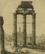 ROSSINI Luigi (1790-1857), d'après."Avanzi del Tempio di Giove Statore nel...